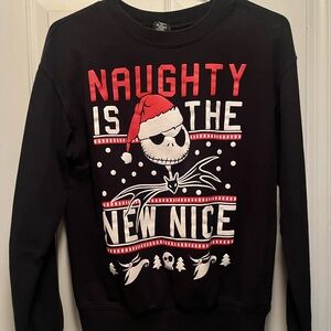 Disney Black and Red Crewneck Sweater with Festive Graphics